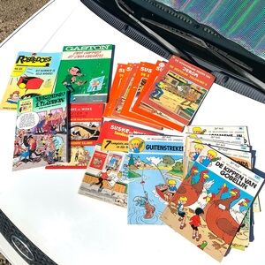 Lot Of Vintage European Adventure Comic Books Written In Dutch And French